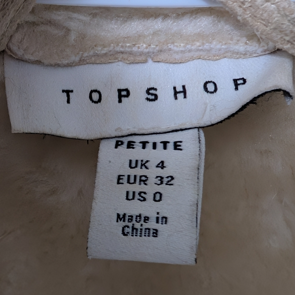 Topshop faux leather aviator jacket with faux fur trim - Picture 7 of 9